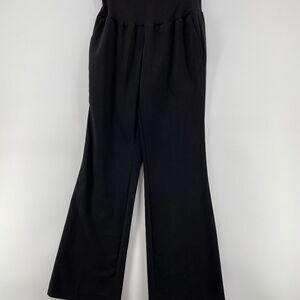 🎁5/$25 George Pants Women Maternity Small Pull-on Front Pockets Black Wide Leg
